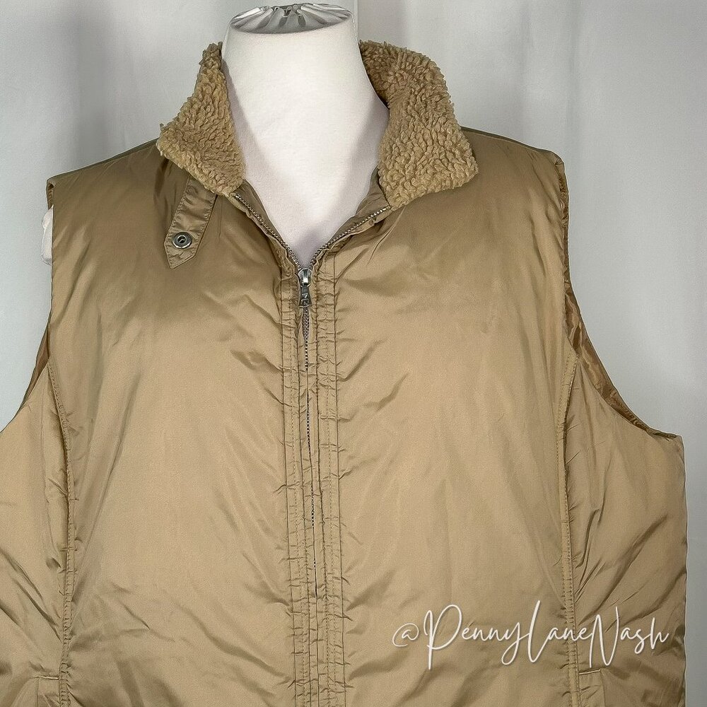 Villager by Liz Clairborne Sherpa Lined Vest Size 2 Tan - Picture 2 of 9